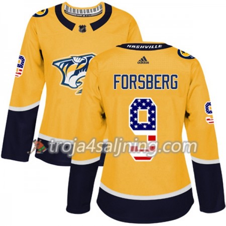 Nashville Predators tröja Filip Forsberg 9 Adidas 2017-2018 Guld USA Flag Fashion Authentic - Dame NHL Tröjor Nashville Predators tröja Filip Forsberg 9 Adidas 2017-2018 Guld USA Flag Fashion Authentic - Dame NHL Tröjor